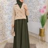 Ensemble Abaya Élégant avec Veste en Katifa & Foulard Offert