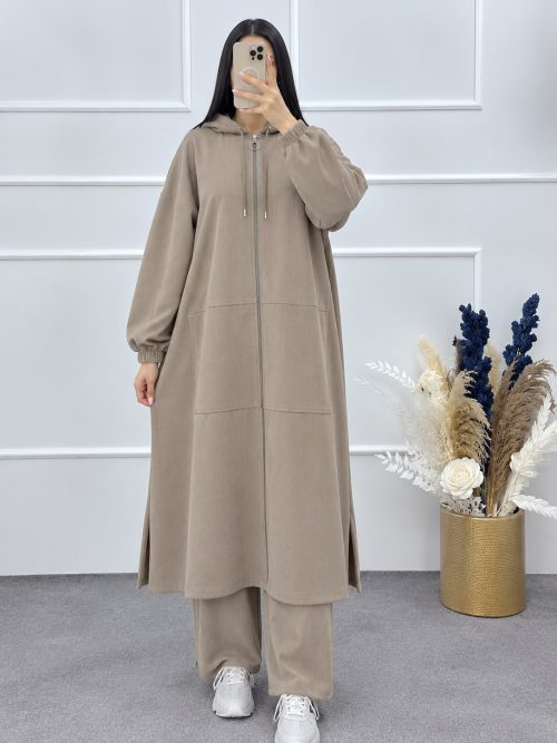 Ensemble 2 Pièces en Katifa – Coupe Ample et Confortable